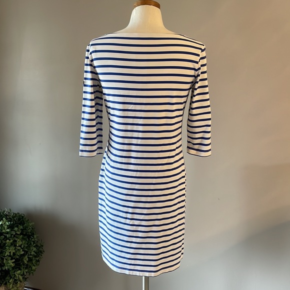 SAINT JAMES PROPRIANO dress striped nautical relaxed fit royal wht anti-UV Small - Picture 4 of 13